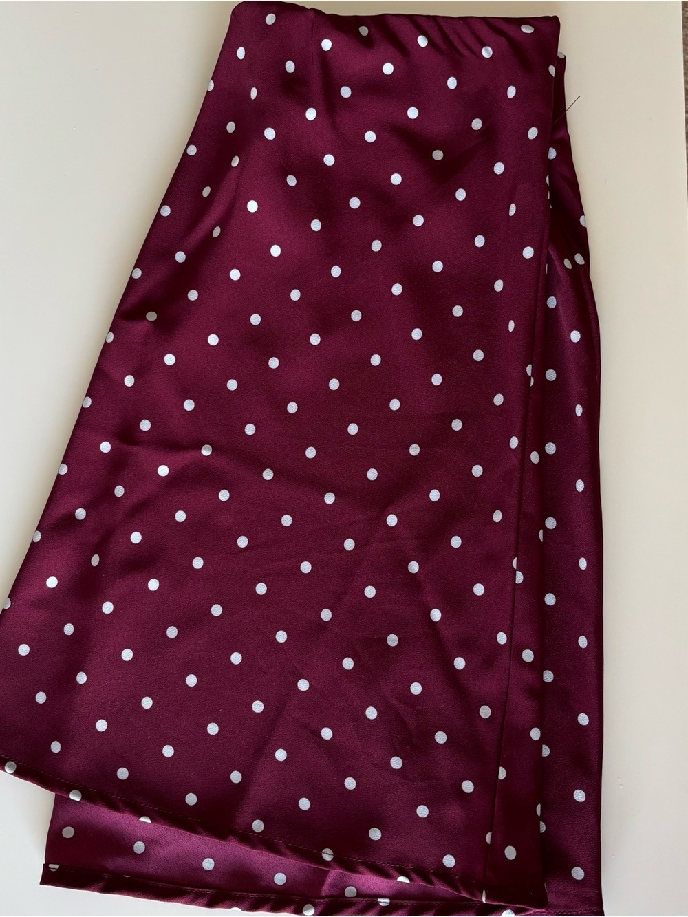 Burgundy polka dot skirt